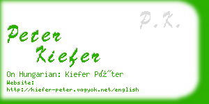 peter kiefer business card